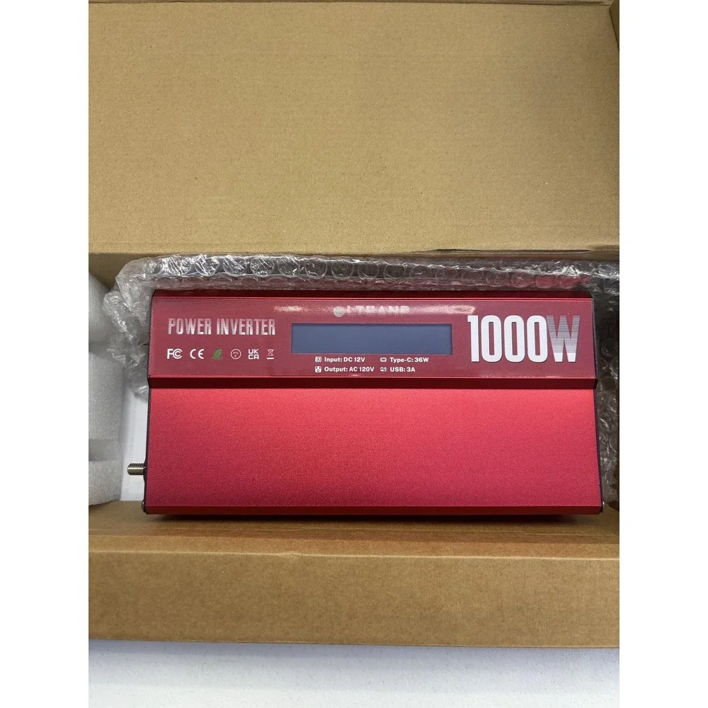 OLTEANP 1000W Power Inverter 12V DC To 120V AC USB-C 36W USB 3A LED Display